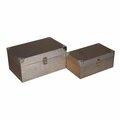 H2H Gold Shimmery Box with Chrome Corner Accent - Set of 2 H22844299